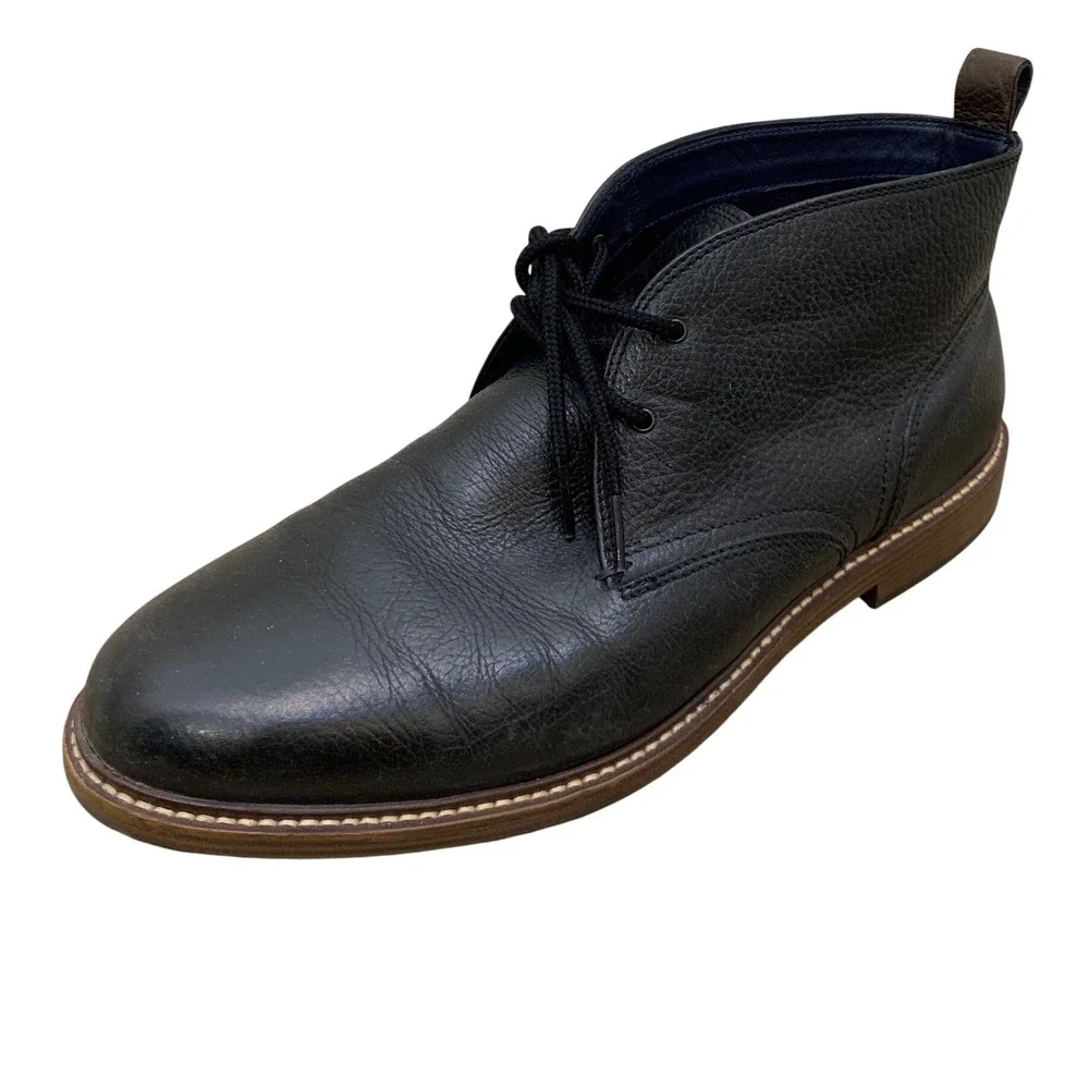 Cole Haan Grand.OS Chukka Boots Black Leather Quiet Luxury Classic Mens